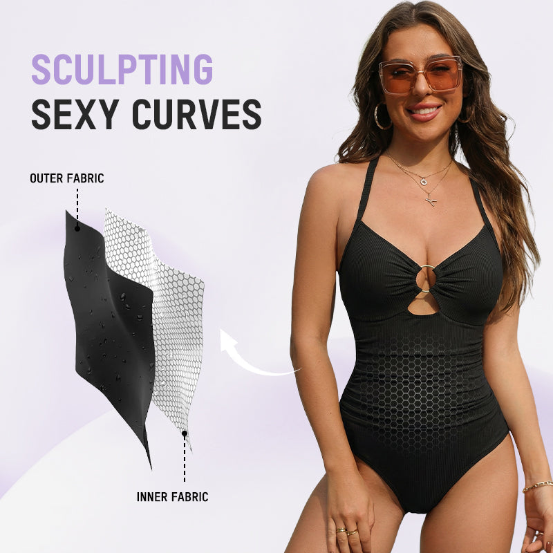 Iconico Swimwear Naya Sculpt Tummy Control One Piece one piece swimsuit black blue